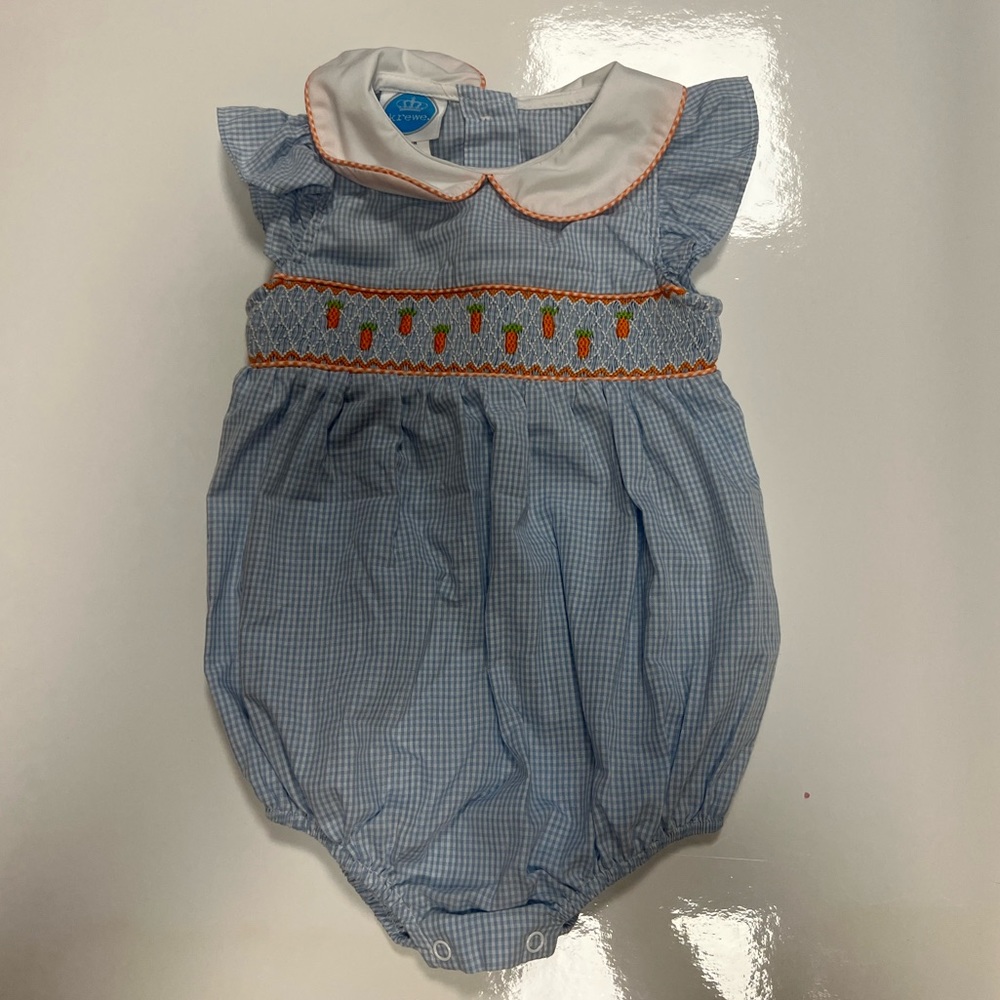 Gingham Easter Smocked Bubble